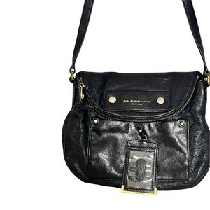 Marc Jacobs fold over Black Leather Crossbody